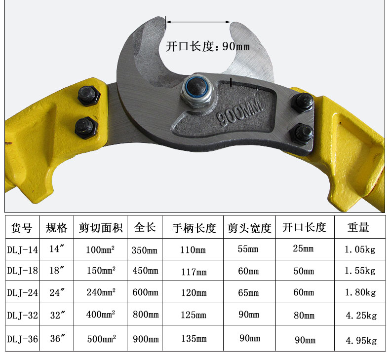 电缆剪断线钳电线剪刀工业级长臂线缆剪814寸350mm100平方