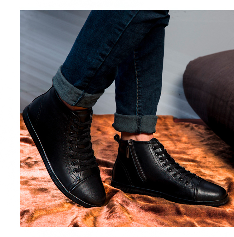 玛萨蒂品牌秋冬季时尚舒适棉鞋英伦潮流休闲男鞋加绒保暖马丁靴男士