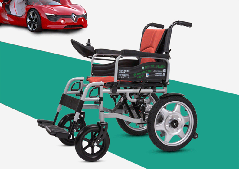 上海贝珍 电动轮椅 6401 老年人残疾人代步车 折叠电动轮椅 锂电池_ 6