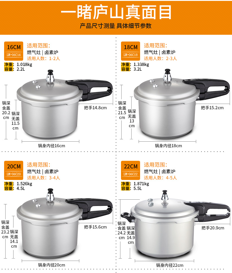 双喜(doublehappiness) 学生燃气明火电磁炉高压锅小型煤气节能压力锅