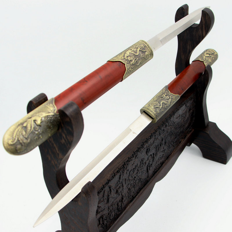 龙泉刀剑 龙凤双剑 短刀短剑 武术刀剑 收藏品 送长辈送家人 工艺礼品