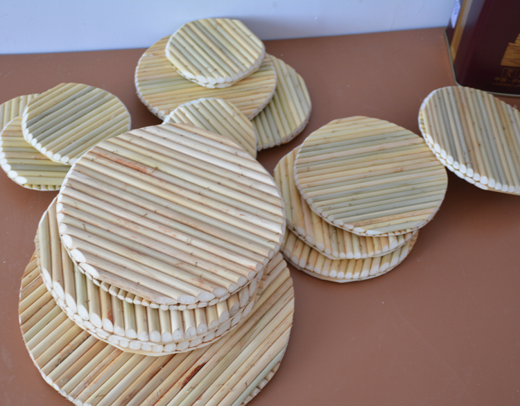 盖顶手工高粱杆双层盖帘天然饺子帘圆形饺子垫放饺子托盘盖垫锅盖 圆