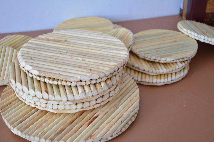 盖顶手工高粱杆双层盖帘天然饺子帘圆形饺子垫放饺子托盘盖垫锅盖