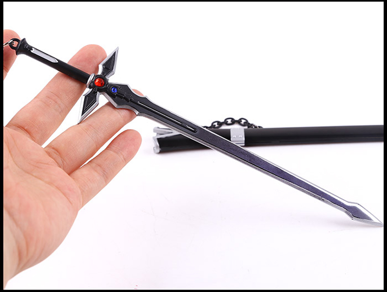 刀剑神域模型桐谷和人桐人阐释者逐暗者白剑亚丝娜带鞘合金模型22cm