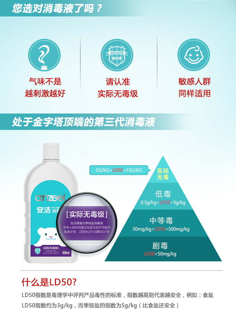 安洁anzeel消毒组合多用途消毒液泡沫抑菌洗手液复合季铵盐家居必备