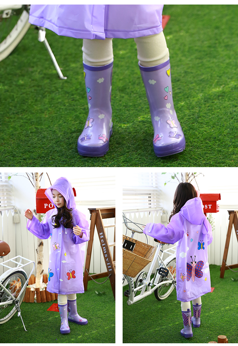 kocotree儿童雨鞋男童雨鞋夏女童防滑雨靴学生 绿色 27码 内长17.