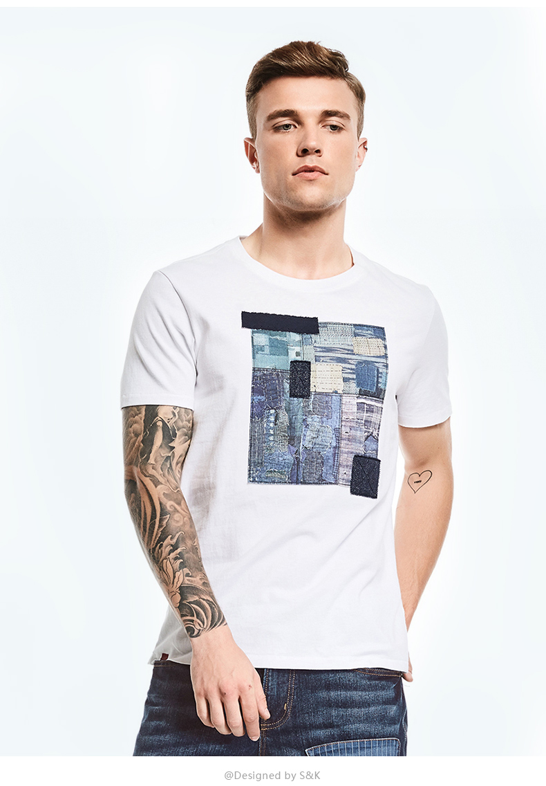 baleno/班尼路短袖t恤 生活几何夏季纯棉半袖体恤 半截袖衣服男装_t恤