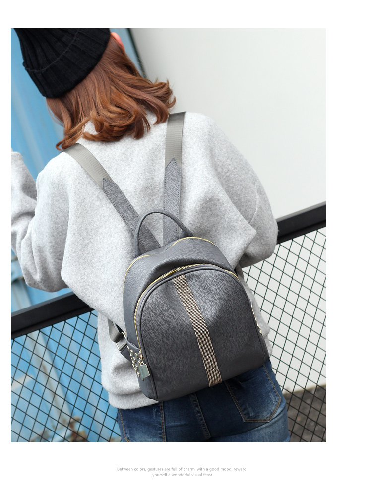 嘿美 双肩包女韩版潮流女士包包学院风休闲旅行女式小背包