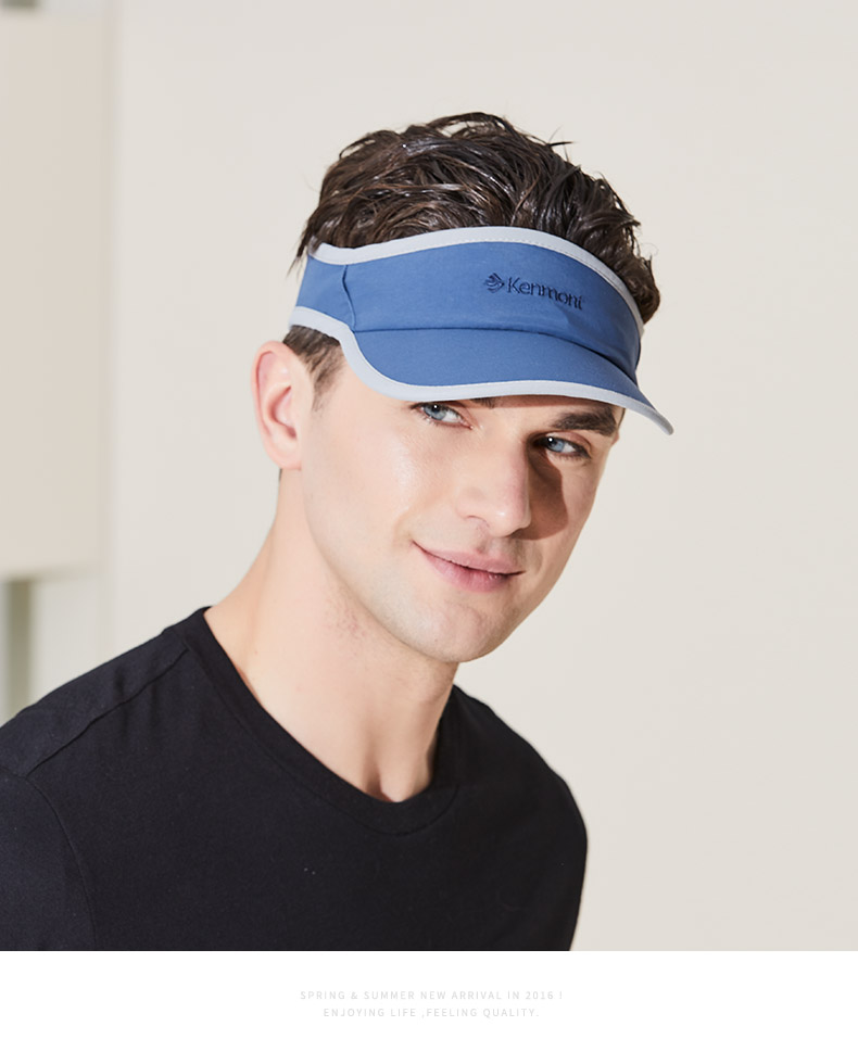 卡蒙(kenmont)空顶帽男夏天户外运动帽子速干遮阳跑步帽夜跑反光无顶