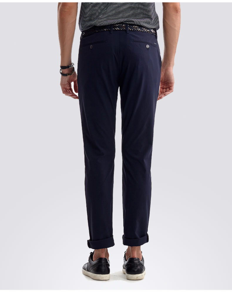 ucla休闲长裤2017夏季新品 商务休闲清爽透气斜插袋修身男长裤 藏青色