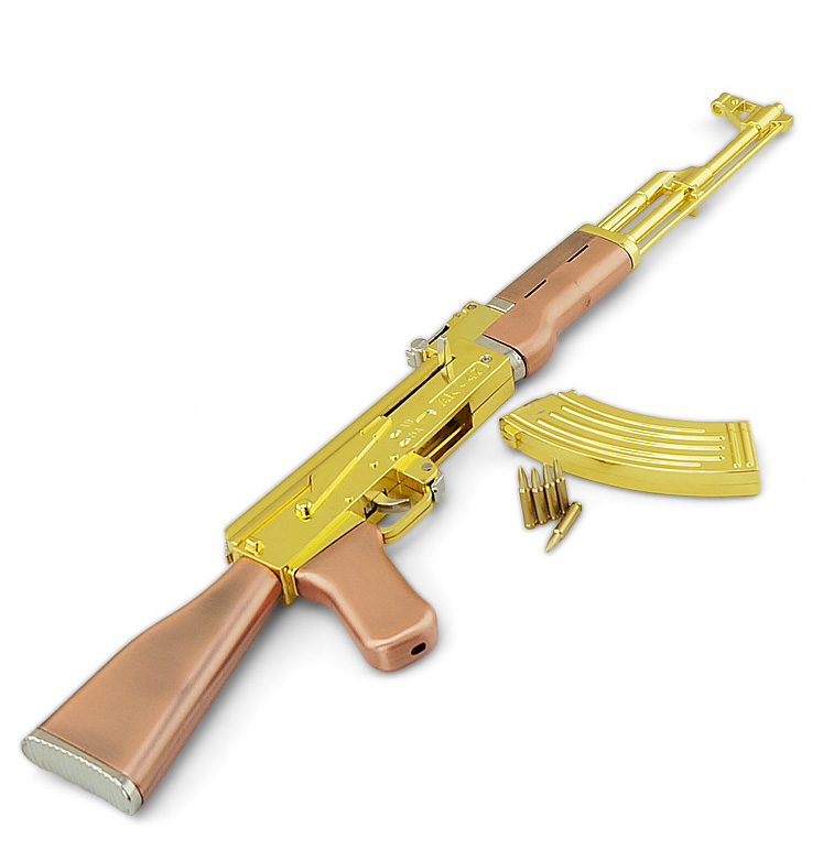 13军事金属模型世界名枪大号ak47枪型玩具军事模型不可发射ak47枪色