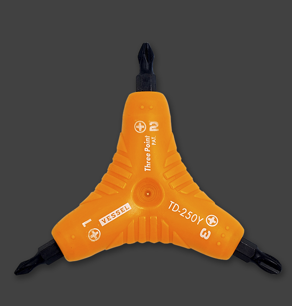 y型十字螺丝刀日本威威vessel三头起子一字螺丝批进口五金工具特殊