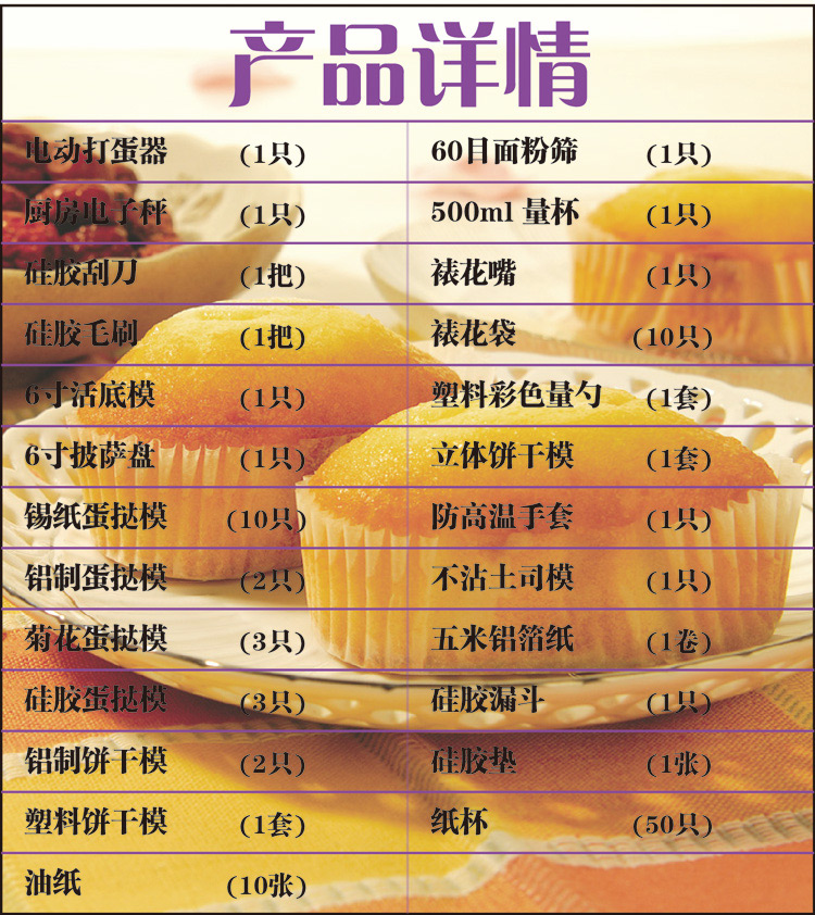 
                                        千团精工烘焙工具套装 烤箱用品DIY蛋糕模具 饼干披萨蛋挞 西点烘培模具套餐 新手 整件 全套                