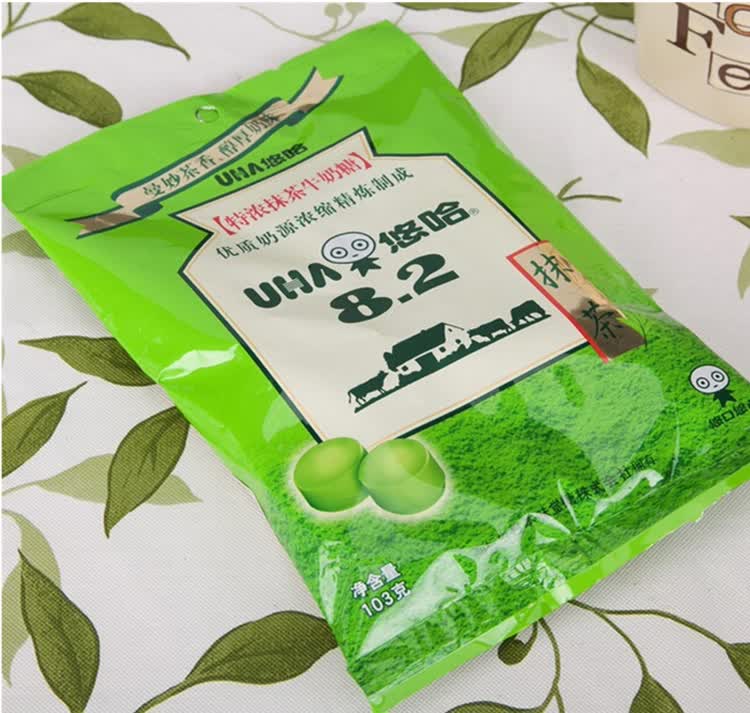 悠哈奶糖uha特浓抹茶牛奶糖婚庆结婚喜糖袋装103g*5袋