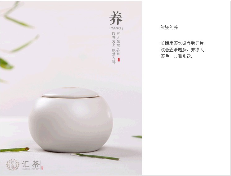 言合说茶具 汝窑茶叶罐陶瓷茶罐 不含茶叶 开片汝瓷 天青如意罐