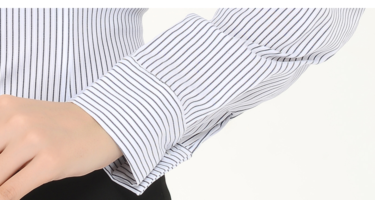 
                                        汇美特衬衫女长袖秋装韩版修身显瘦条纹打底职业装工作服正装衬衣 6371款 XXL                