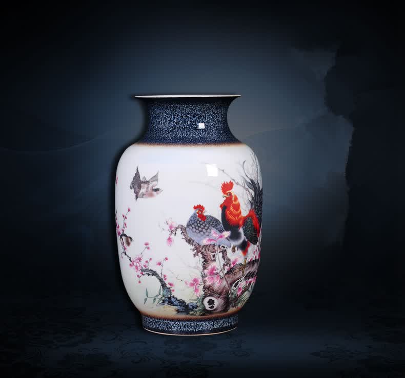 未卒家居景德镇陶瓷器工艺名人朱武家乐无忧窑变花瓶客厅摆件