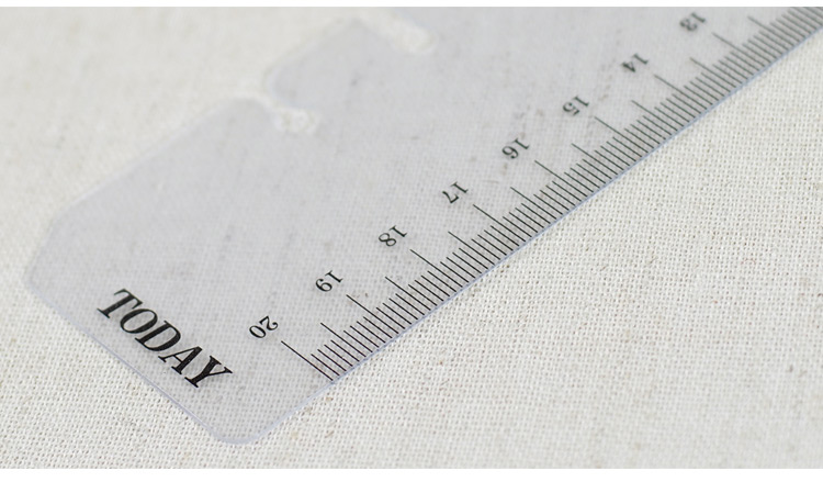 塑料20cm直尺记事本6孔软尺a5笔记本活页书签直尺手帐周边学生文具