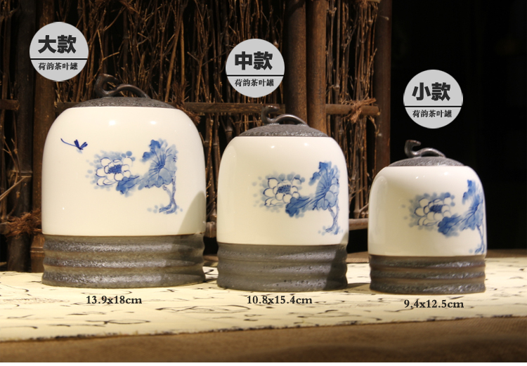 
                                        家茗茶具 精品礼盒手绘茶叶罐 储物罐 A-东之韵大号                