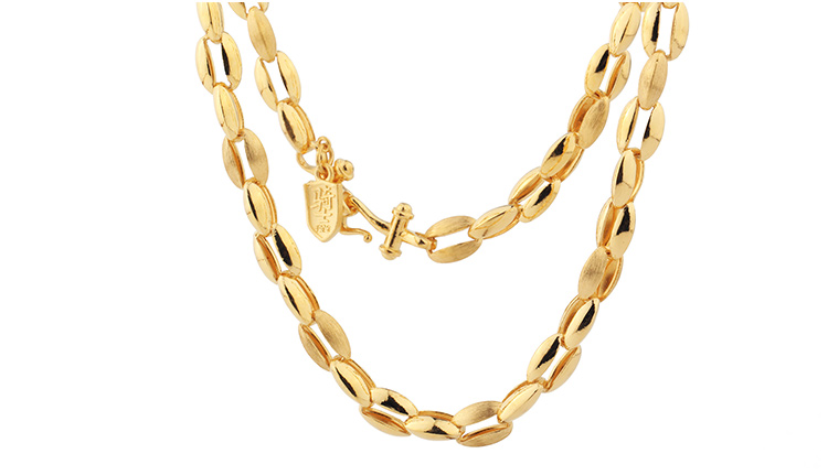 gsung骑士系列au999黄金男士项链足金精品颈链需要定制黄金项链需要