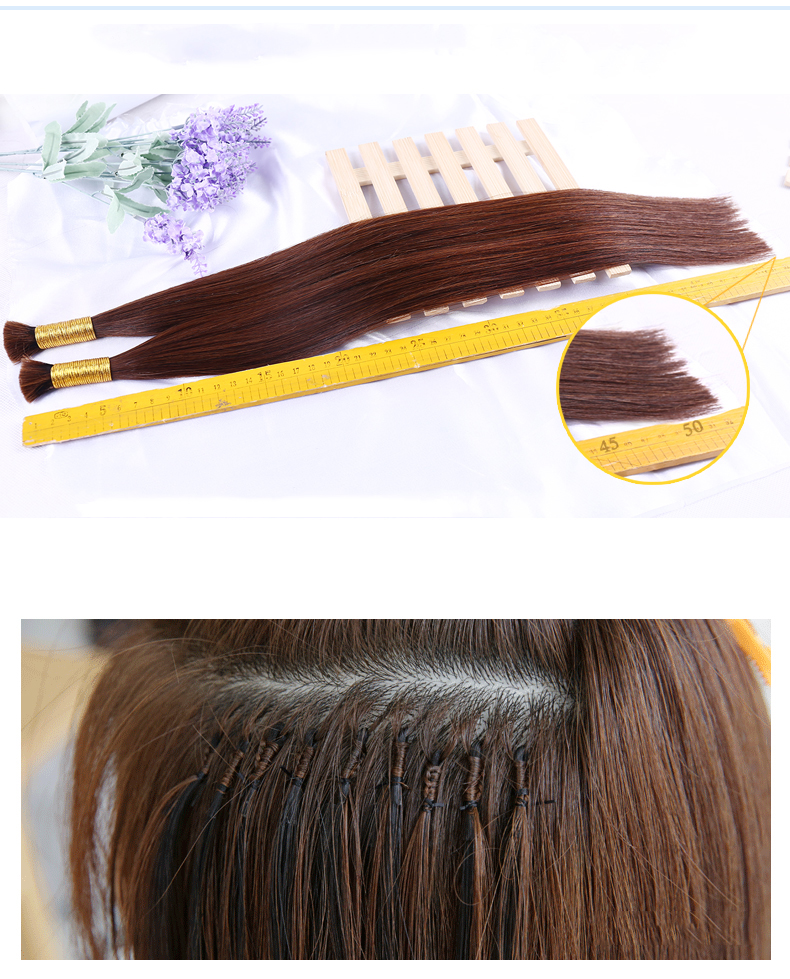 bybrana bybrana散发发把真发真发接发束真人发丝辫接头发水晶接发