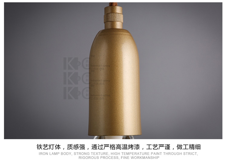 kc灯具 现代简约LED水晶刻花玻璃吊灯咖啡店服装店装饰吊灯灯泡灯 单头-含3W-LED黄光