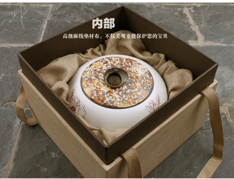 
                                        家茗茶具 精品礼盒手绘茶叶罐 储物罐 A-东之韵大号                