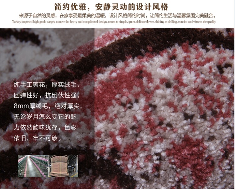 嘉德奥地毯 现代简约客厅茶几地毯沙发地毯 卧室地毯 手工剪花环保地毯 4076 160CM*230CM