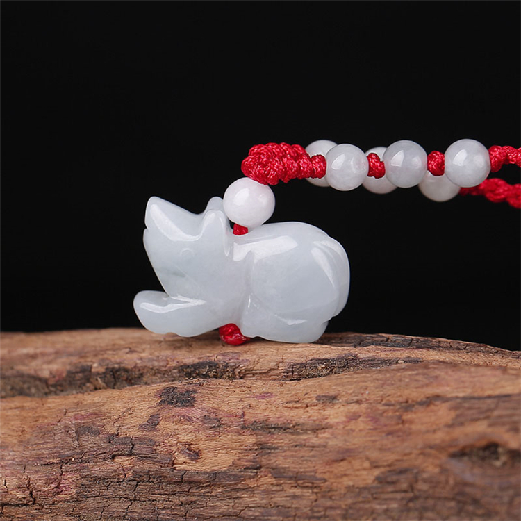 箴诺天然a货翡翠生肖兔玉兔吊坠儿童十二生肖项链玉石挂件小兔子男女