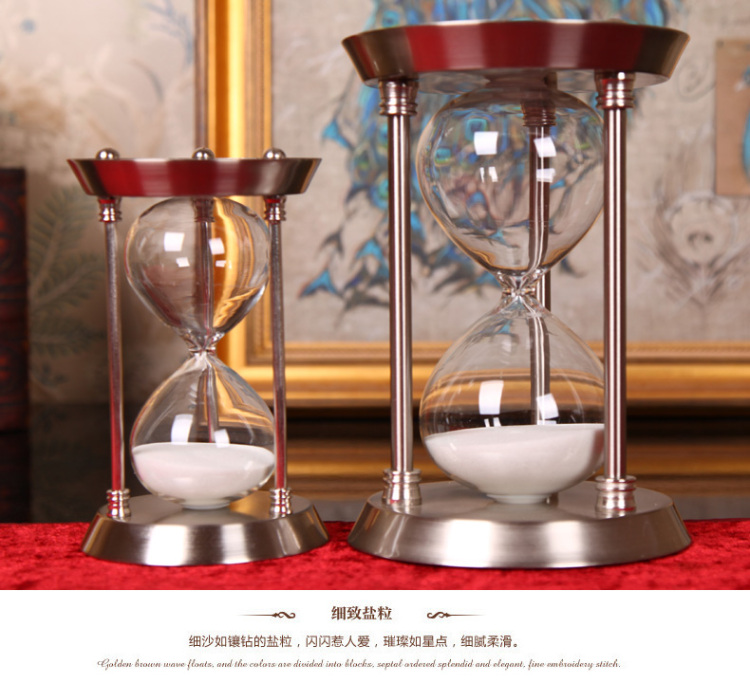 
                                        BRESH 佰芮仕 金属沙漏计时器15/30/60分钟 结婚生日创意家居客厅书房饰品摆件 旋转沙漏15分钟                