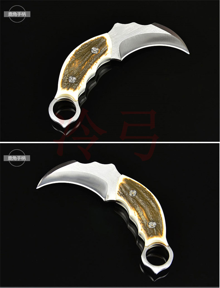 冷弓 精品爪仔钢小爪刀 毒蝎子爪 神行者爪子 户外刀具外野营直刀防身