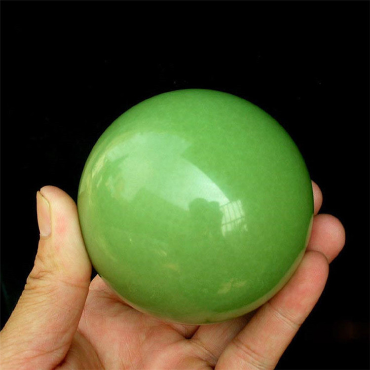 西玺萤石夜明珠摆件夜光球发光财运摆饰荧光石夜光石风水球绿色直径约
