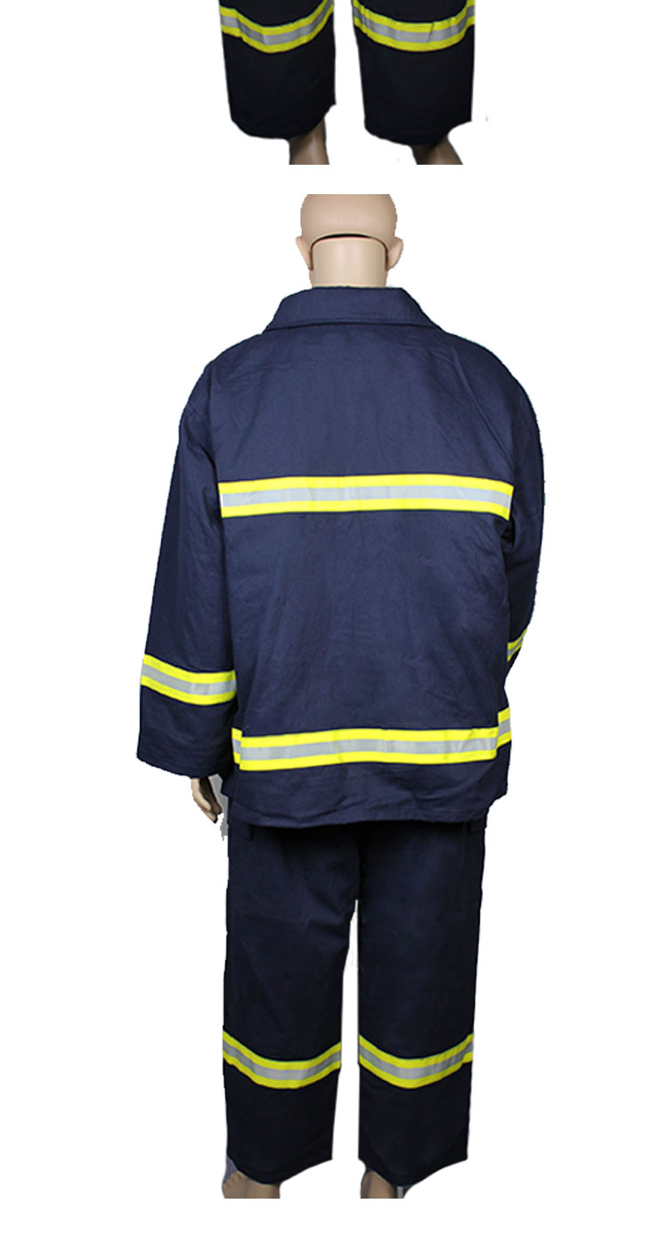 消防服材料组合:多层结构为阻燃面料,防水透汽面料,隔