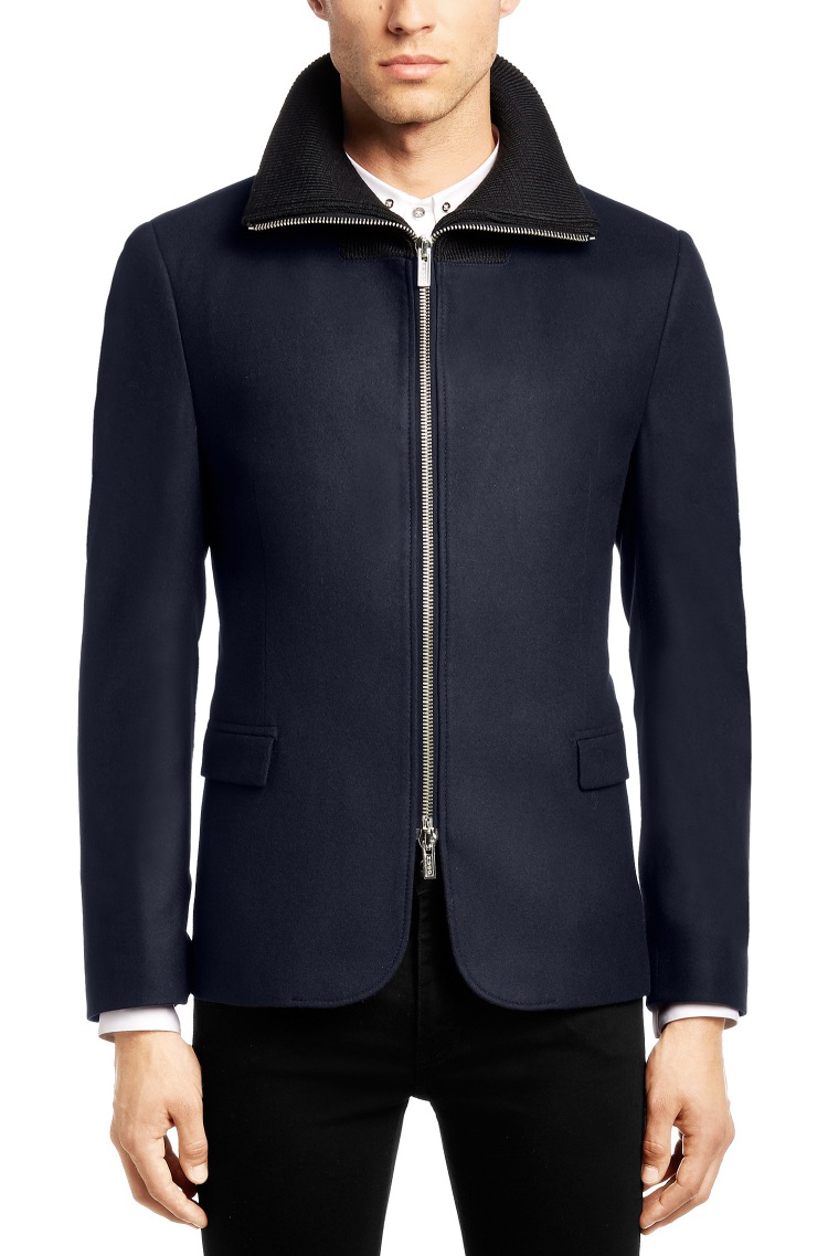 雨果波士(hugoboss) 男款西装 翻领 拉链 深蓝色/50272588_418