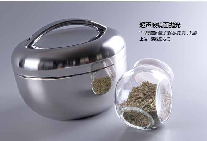 兴财京东配送 1.3L双层保温饭盒双层不锈钢学生便当盒餐盒 赠红色餐具套装