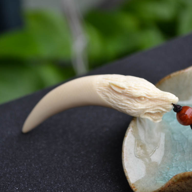 善哲 猛犸象牙牙尖吊坠挂件 狼牙尖 附证书 狼牙尖