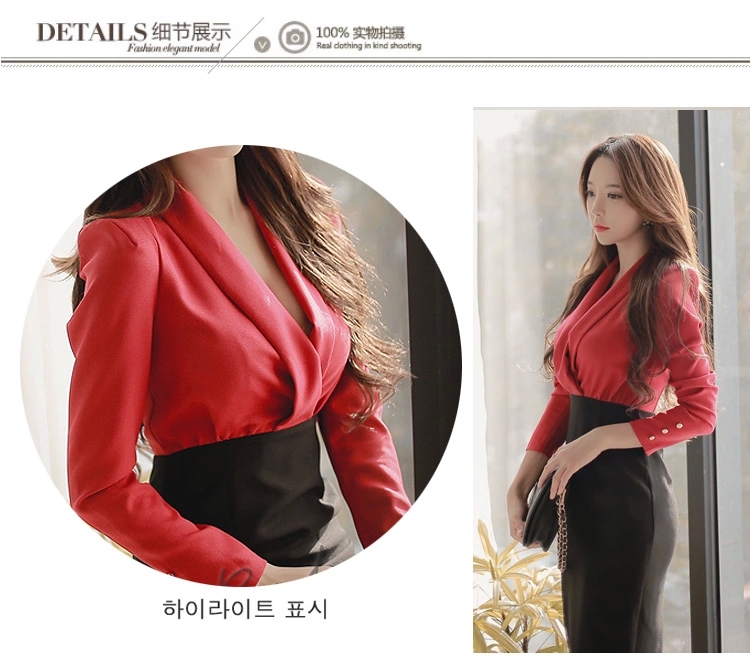
                                        春秋季新款女装名媛气质礼服长裙长袖修身包臀打底连衣裙 图片色 L                