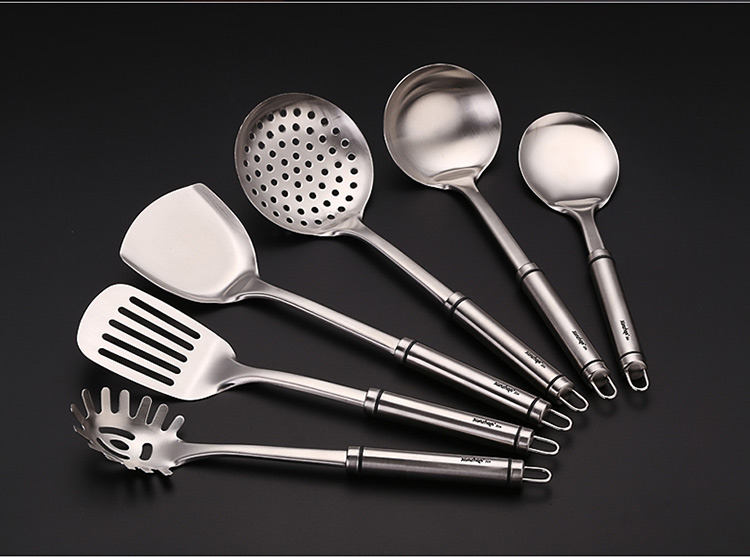304不锈钢铲勺六件套隔热长柄炒铲锅铲护锅铲汤勺火锅勺厨房烹饪用具