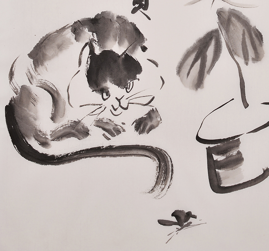 河北大写意名家 杜金声《猫蝶富贵》