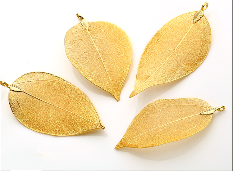 箴诺镀金叶子吊坠金树叶情侣韩版饰品挂件金枝玉叶项链送母亲送女友