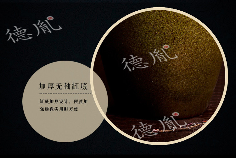 
                                        德胤 德胤 50斤 装景德镇陶瓷茶叶末 陶瓷米缸水缸酒缸腌菜缸 清仓处理大优惠 50斤平盖茶叶末                