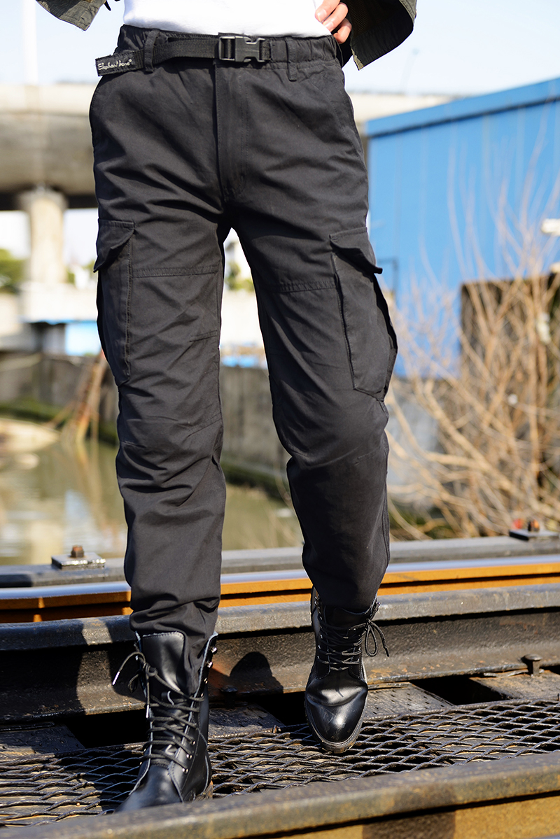 璞殷休闲裤夏季薄款工装长裤男土多口袋宽松休闲工装裤户外裤休闲裤