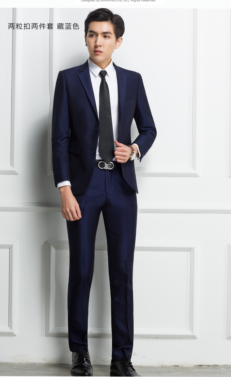 ceiaonkaenu夏季薄款西服套装男修身商务休闲西装套装男三件套亮面