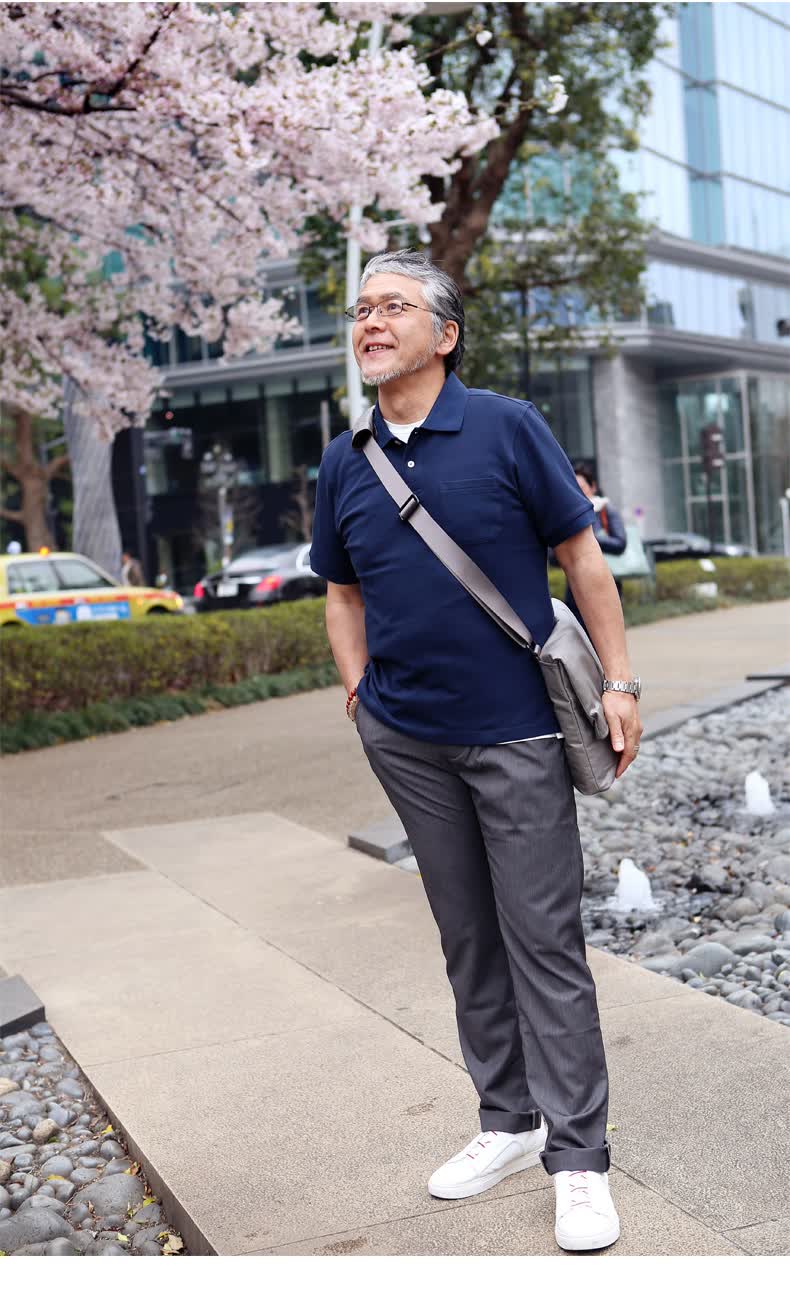 时尚减龄爸爸装夏季中年男士短袖t恤中老年男装纯棉爷爷夏装翻领老人