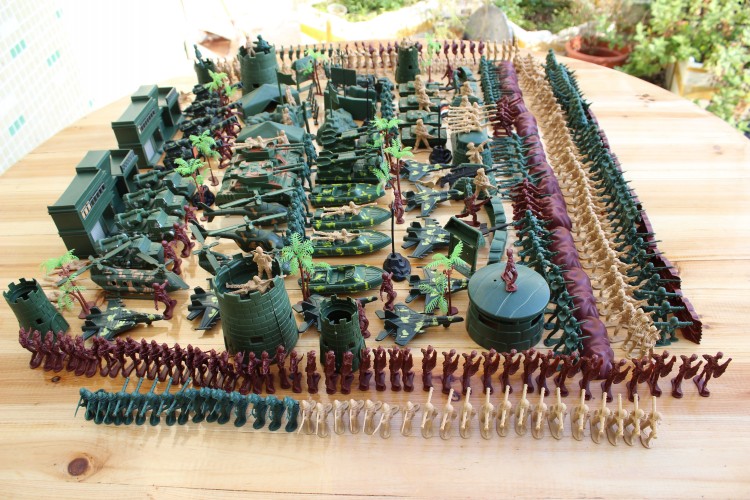 知鹿5cm兵人军事沙盘场景模型500件套装战争打仗游戏道具场景游戏模型