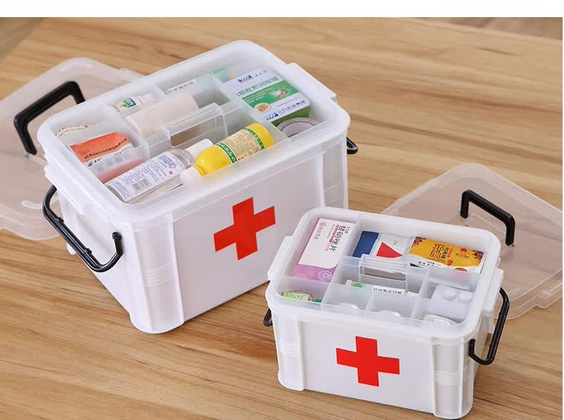 家用医药箱 急救药箱 多层家庭塑料药品收纳箱 儿童小药箱(小号)