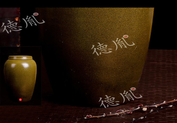 
                                        德胤 德胤 50斤 装景德镇陶瓷茶叶末 陶瓷米缸水缸酒缸腌菜缸 清仓处理大优惠 50斤平盖茶叶末                