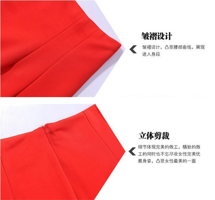 
                                        妮姿舒曼2018秋冬保暖加绒半身裙女中长款· 加厚包臀裙职业裙冬款一步裙 红色 M                