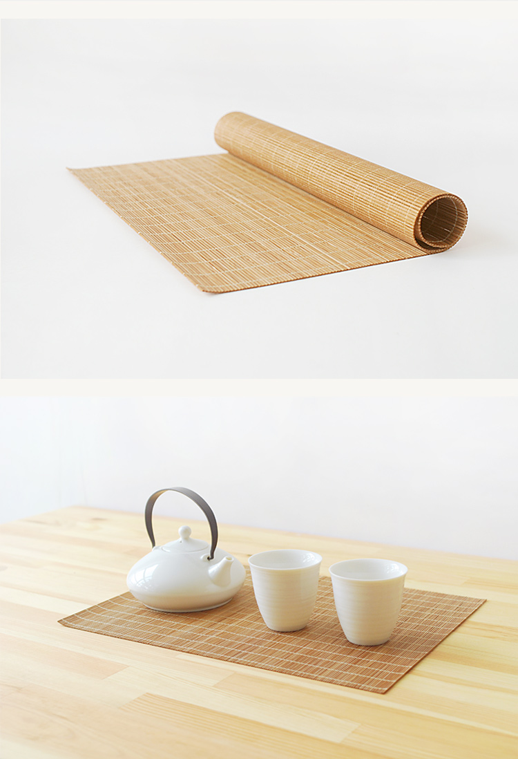 自然而然 天然隔热垫卷帘竹帘 茶道用具茶垫桌垫 长方形竹餐垫