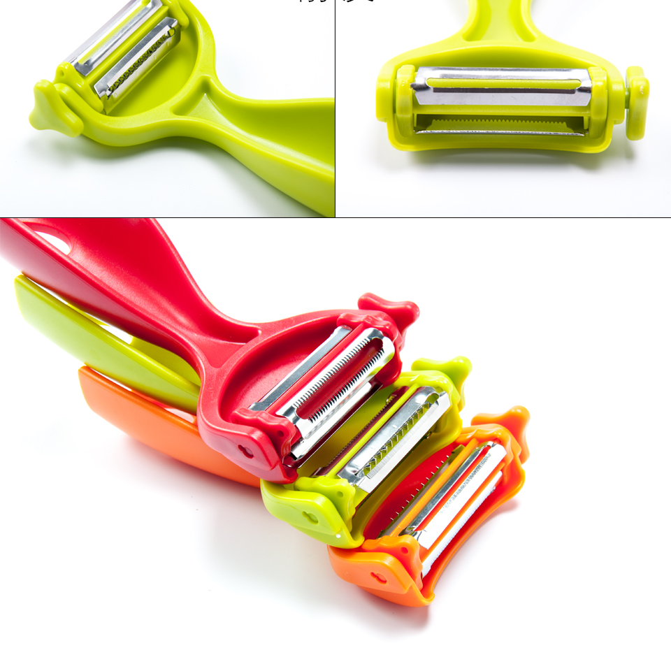 厨格格三合一旋转刀头去皮器蔬果刨丝器蔬菜水果削皮刀瓜果刨刀绿色